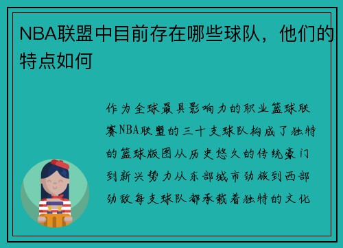 NBA联盟中目前存在哪些球队，他们的特点如何